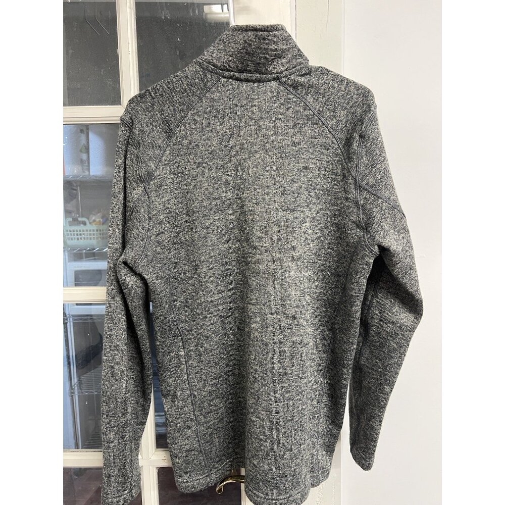 Eddie Bauer Sweatshirt Fleece Pullover Men’s Medium Gray Green Quarter Zip Logo - Picture 6 of 6